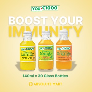 You C1000 140 ml - BUNDLE 1 CTN 30 BOTOL - VITAMIN C 1000 Drink Lemon, Orange, Mango, Apple